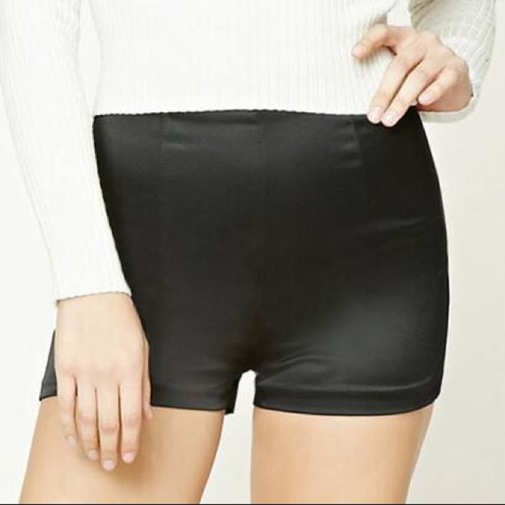 High Waisted Satin Hot Shorts